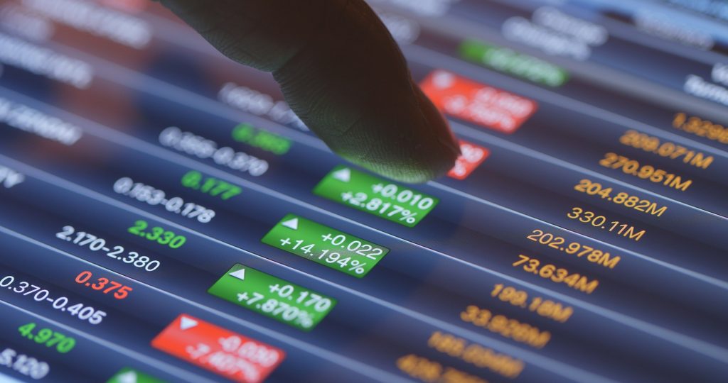 Study the stock market data on the screen